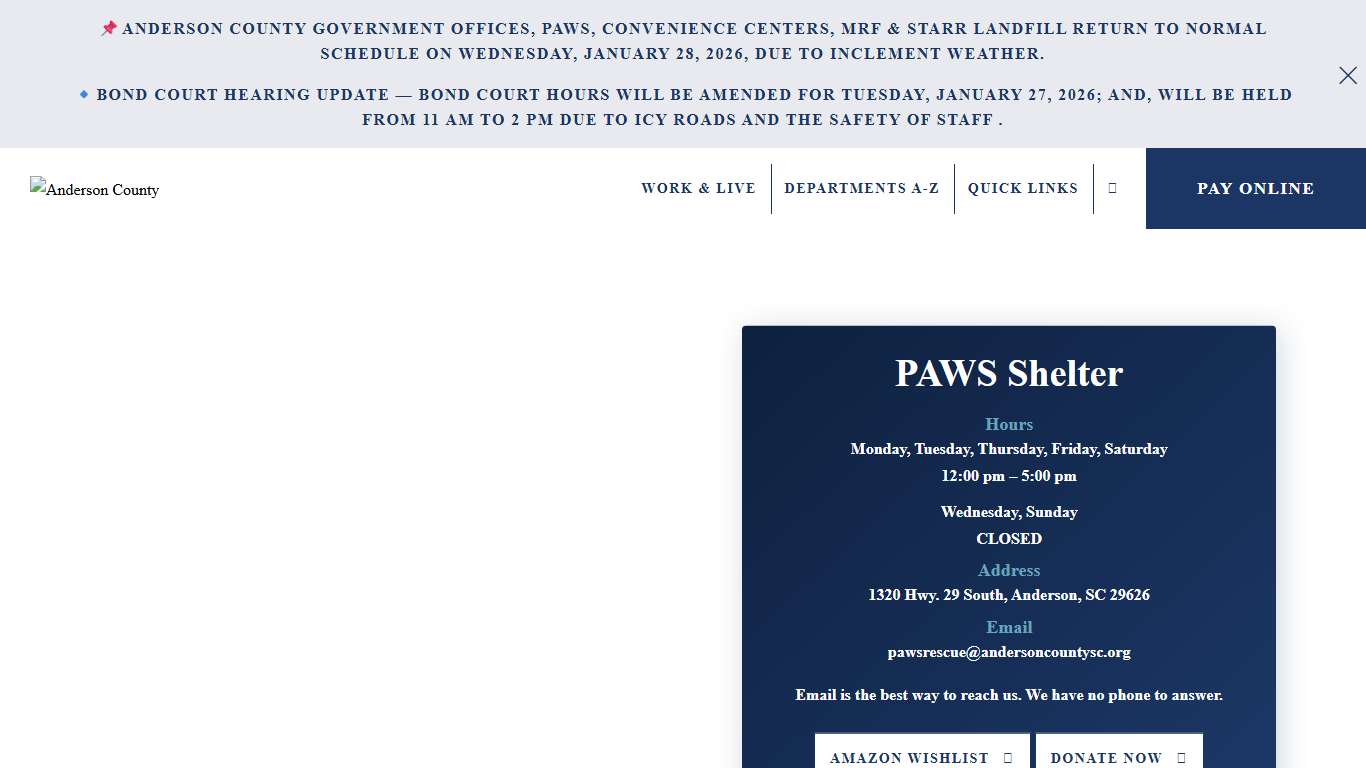 Anderson County P.A.W.S. PAWS - Anderson County South Carolina