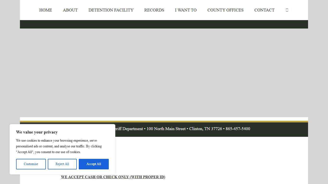 Fees – Anderson County Sheriff Department